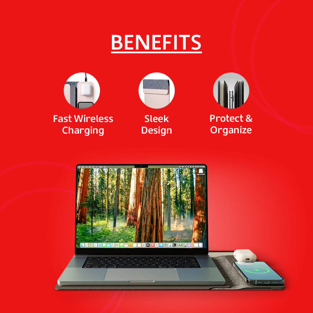 4 in 1 Wireless Charging Laptop Sleeve