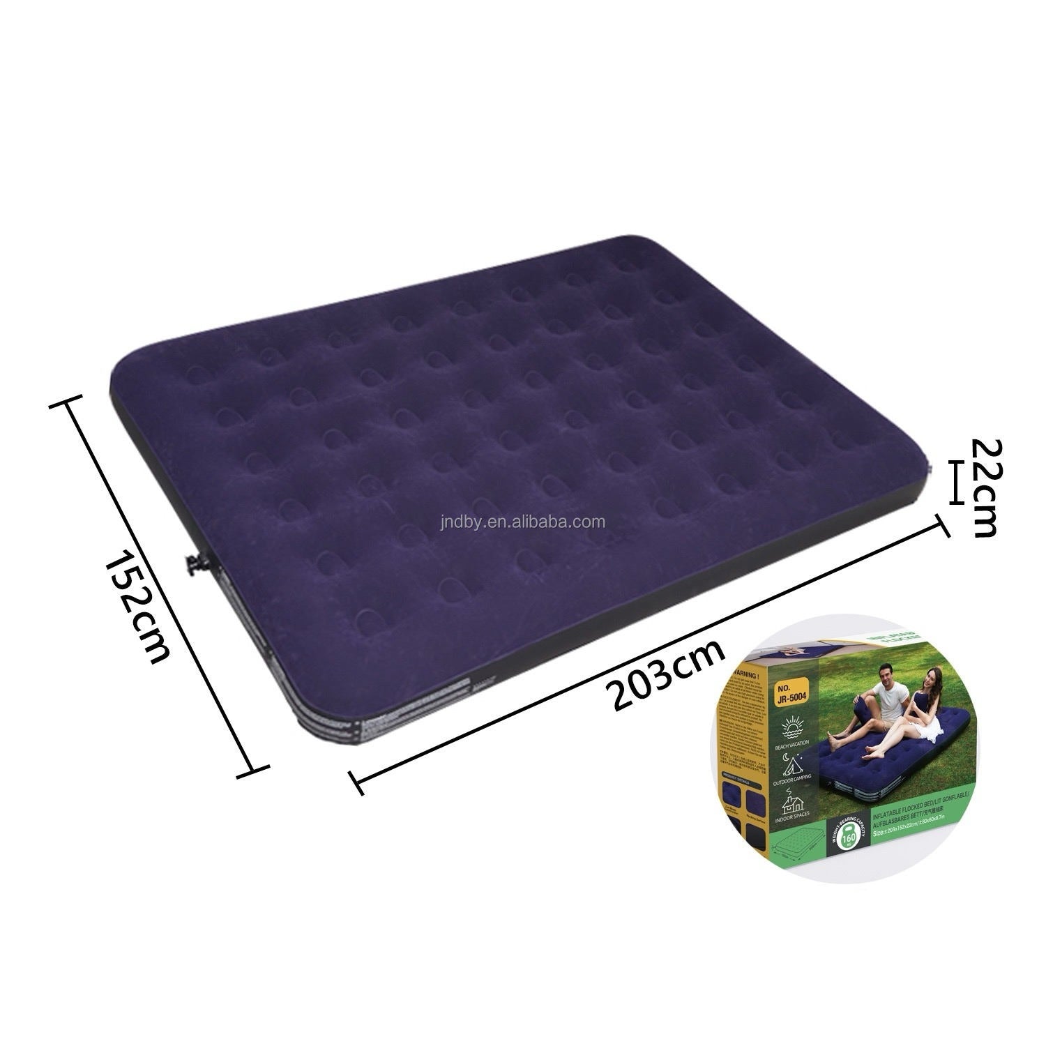 Camping Queen Size Camping Air Mattress Inflatable Bed with Pillow, Include Hand Pump table Mattress