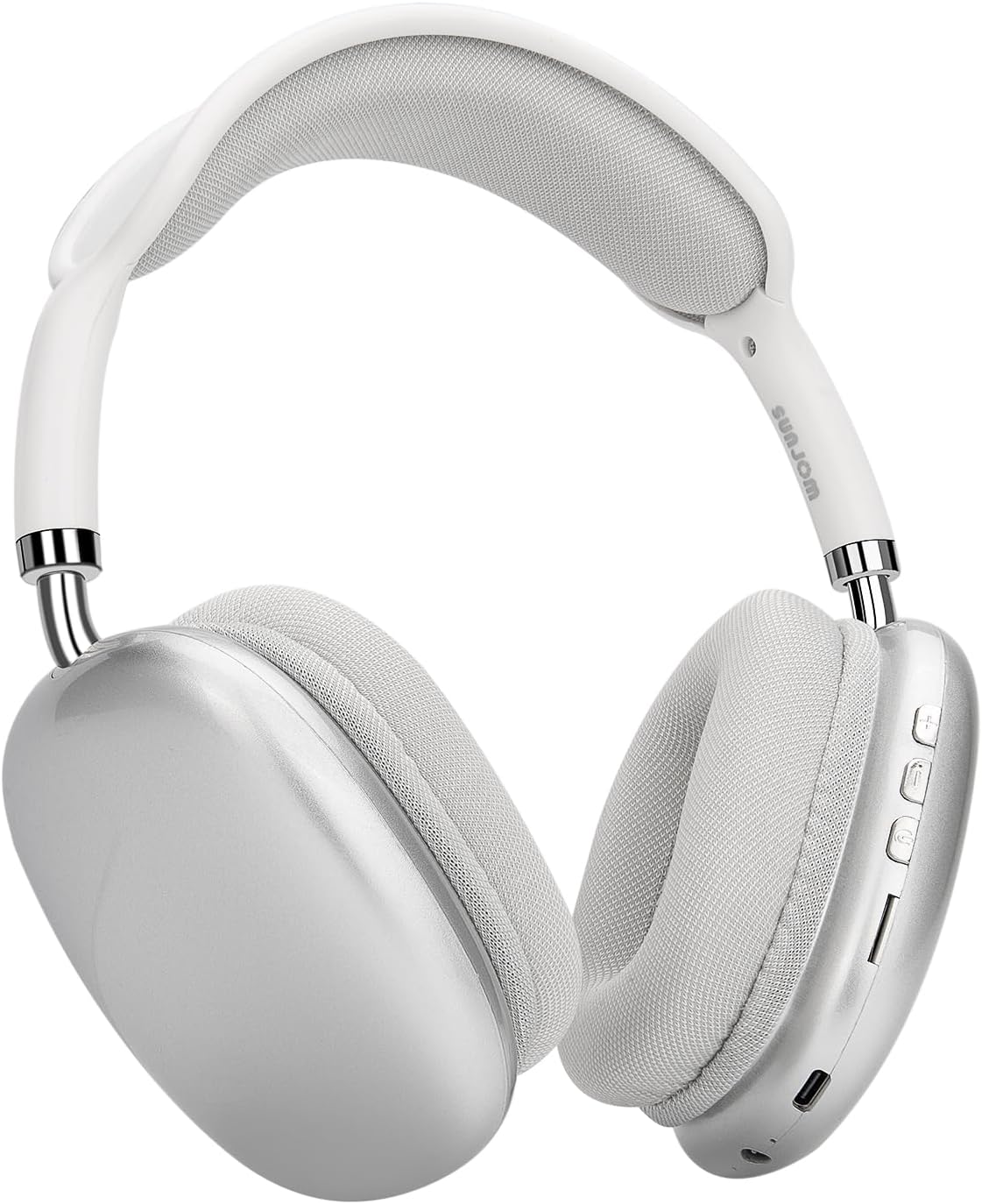 P9 Wireless Bluetooth Headphones with Noise Cancelling HiFi Stereo Over-Ear Headset Home Gym Office Gaming Earphones (White)