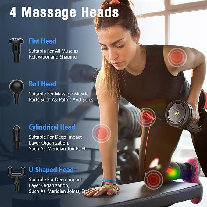 Mini Massage Gun,Muscle Gun,Massage Gun Deep Tissue Massager,LCD Touch Screen,Type-C Percussion Muscle Massager