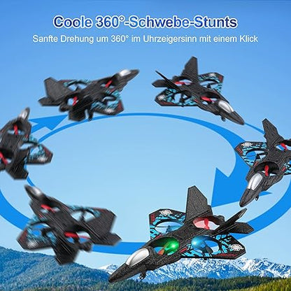 L0712 RC Aeroplan with LED Lights, 80m Range, USB Charging, Children, and Adults, Indoor/Outdoor Flying Toy
