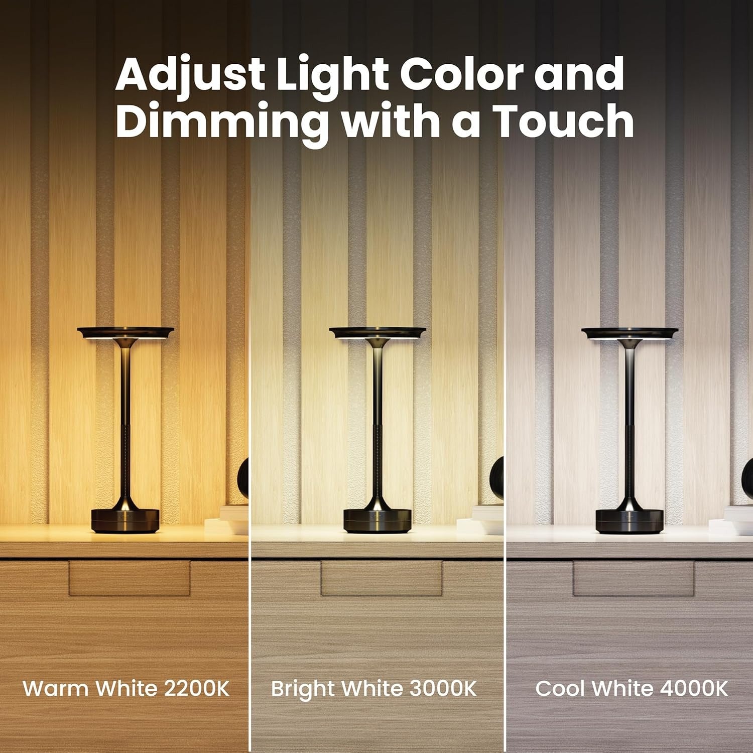 Electric Tabletop Lamp Touch Activated 3 mode