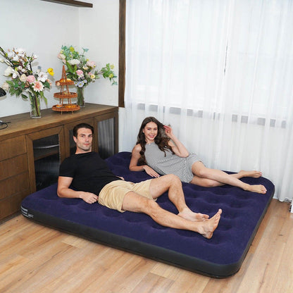 Camping Queen Size Camping Air Mattress Inflatable Bed with Pillow, Include Hand Pump table Mattress