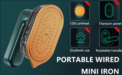 Mini Iron, Portable Handheld Steam Iron, Travel Iron Steamer for Clothes, Handheld Mini Garment Steamer for Home Travel Business