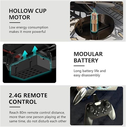 L0712 RC Aeroplan with LED Lights, 80m Range, USB Charging, Children, and Adults, Indoor/Outdoor Flying Toy